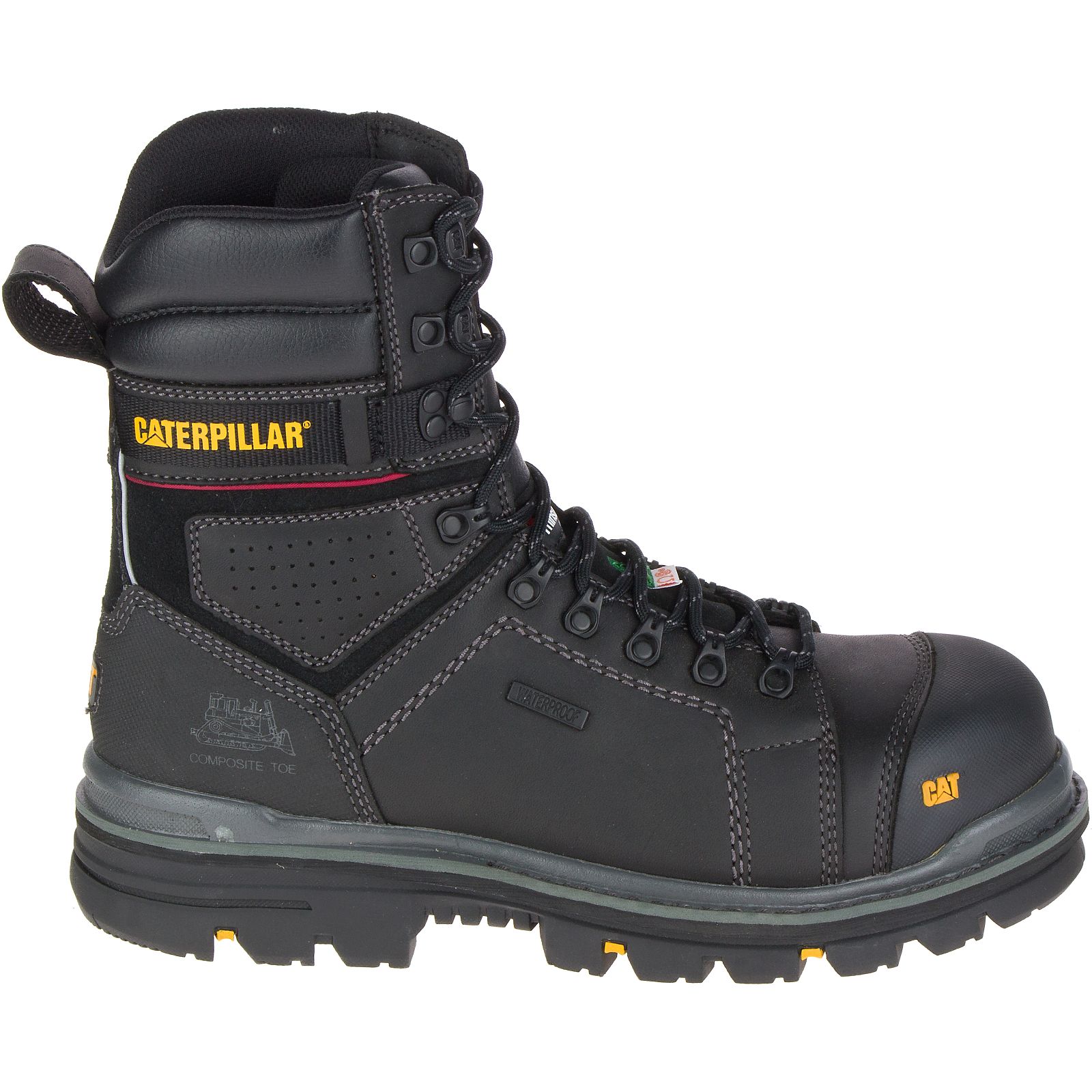 Caterpillar Hauler 8" Waterproof Composite Toe Csa Philippines - Mens Work Boots - Black 28193GRDT